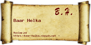 Baar Helka névjegykártya